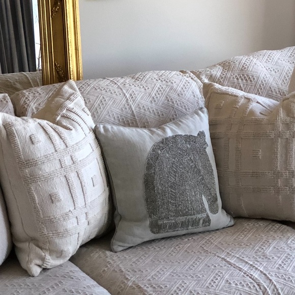 Jonathan Adler Beaded Horse Head Accent Pillow